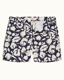 Bulldog Navy/White Sand Mid-Length Floral Swim Shorts | Navy/White Sand