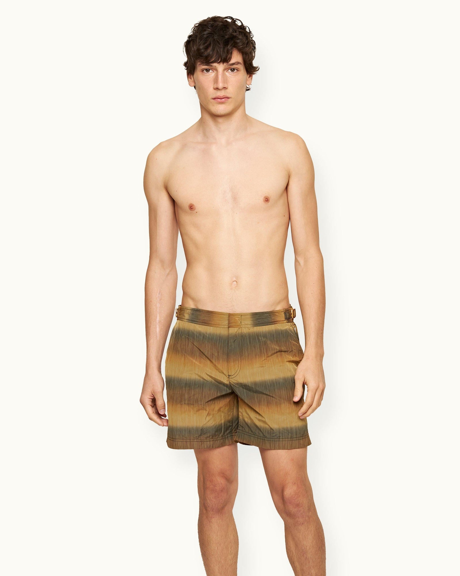 Mid-Length Swim Shorts In Gold Fade | Gold