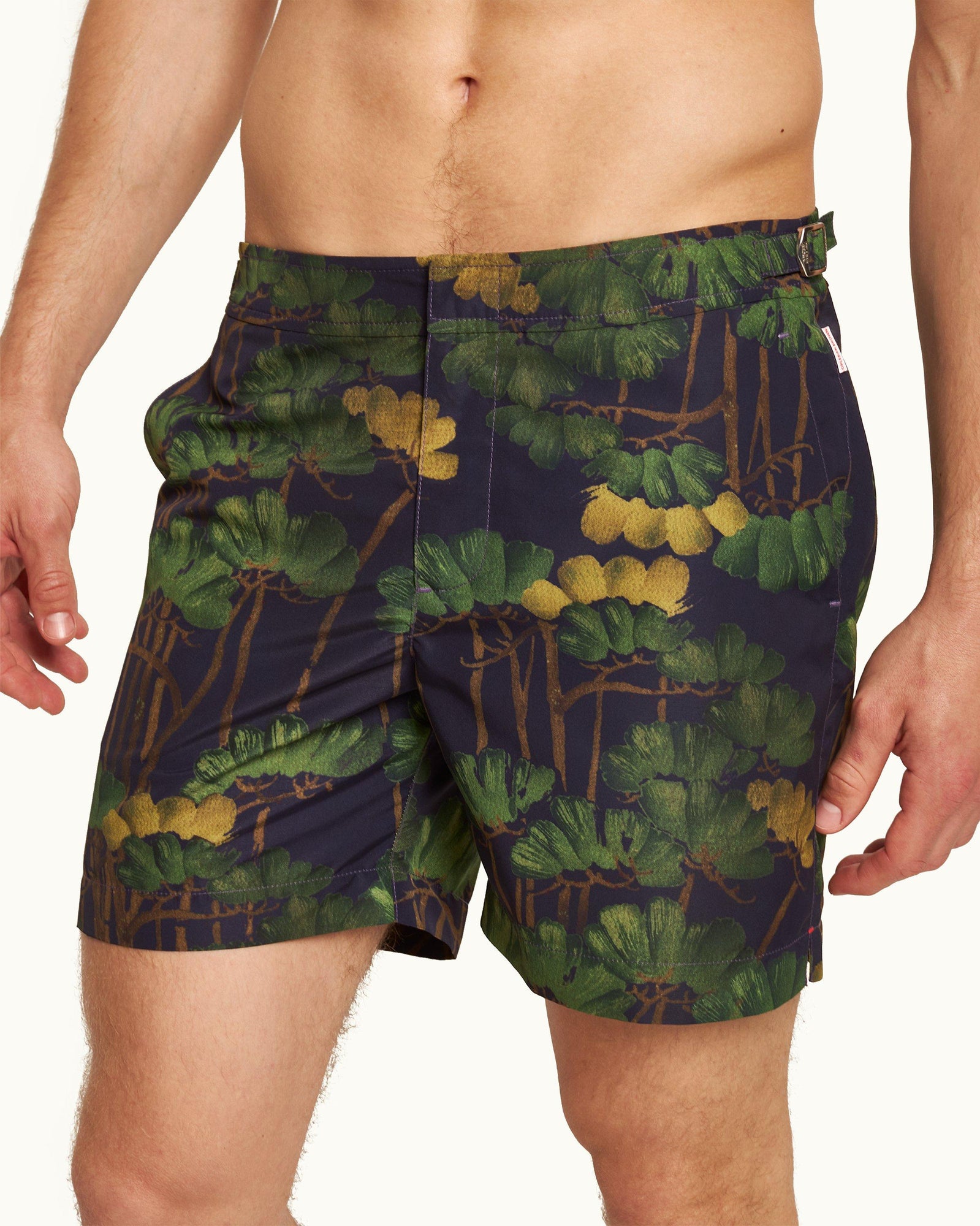 Bulldog Fantasy Floral Mid-Length Swim Shorts | Night Iris