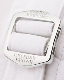 White O.B Stripe Panel Mid-Length Swim Shorts | White