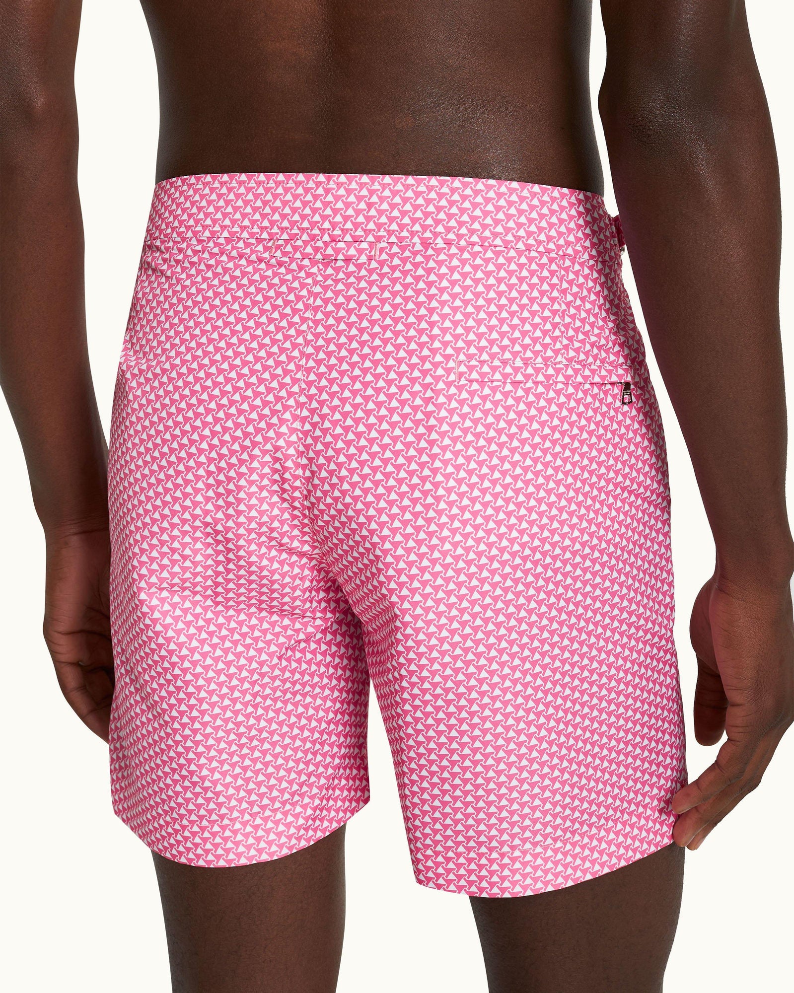 Pax Print Mid-Length Swim Shorts Woven In France in Wham colour | Wham