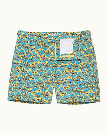 Petal Print Mid-Length Swim Shorts in Lemon Meringue colour | Lemon Meringue
