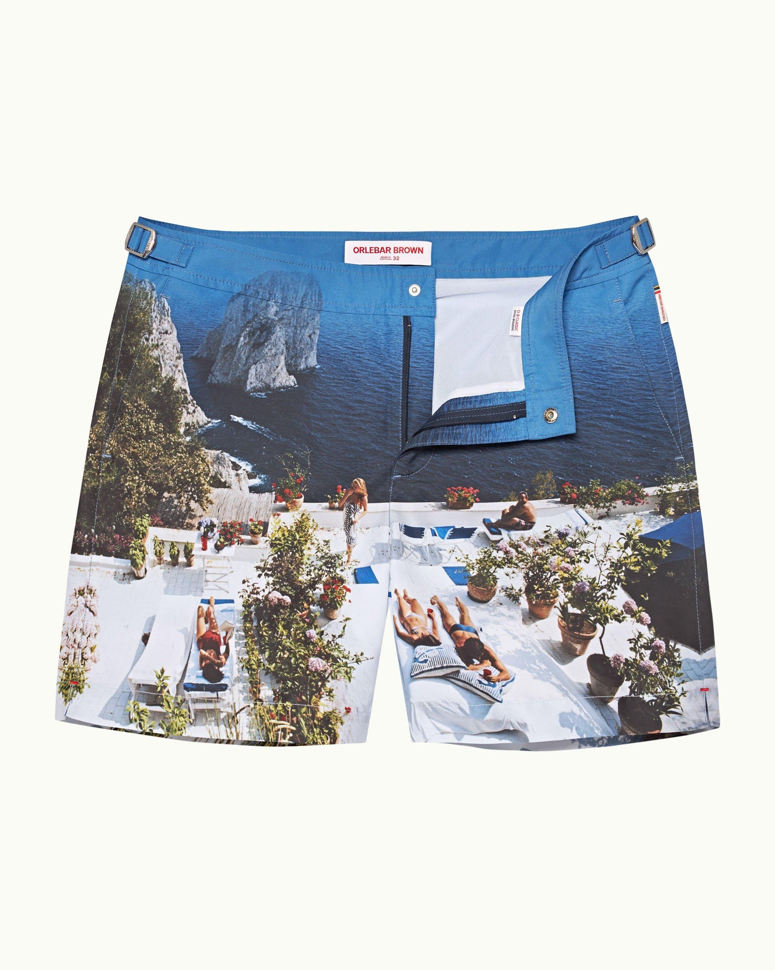 Bulldog Terrace Photographic Print Mid-Length Swim Shorts Woven In France | Terrace