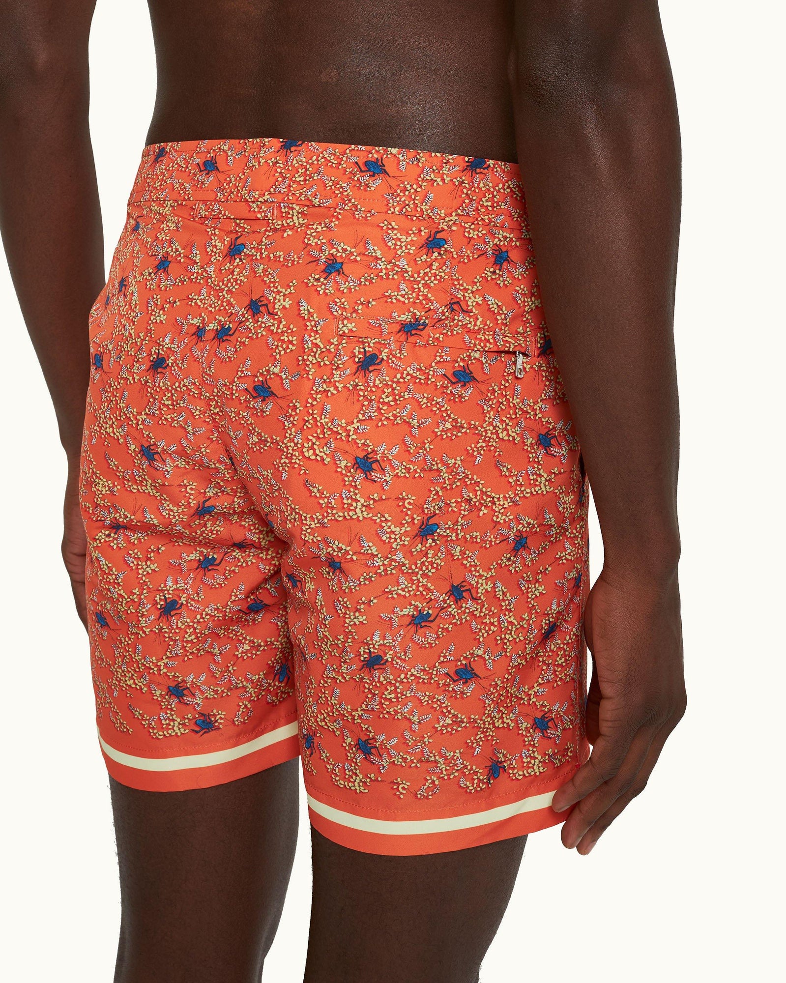 Wonder Full Print Mid-Length Swim Shorts Woven In France in Havana Sun colour | Havana Sun