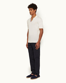 Cornell Night Iris Tapered Leg Seersucker Trousers | Night Iris