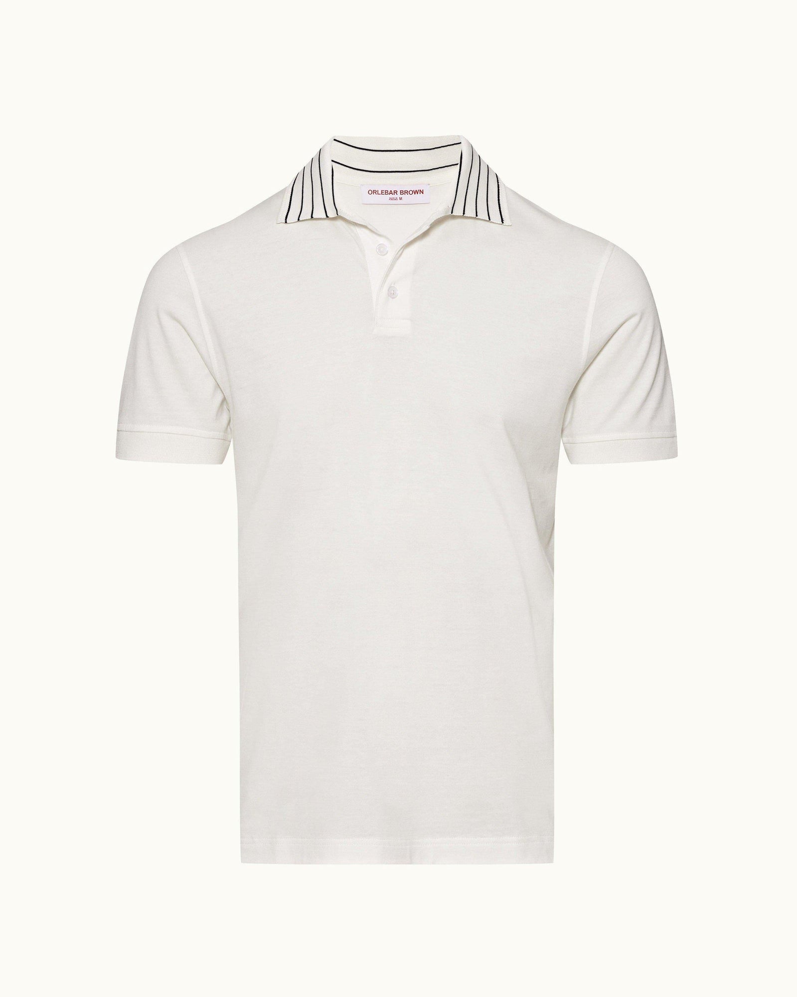 Dominic Stripe Sea Mist Classic Fit Stripe Rib Collar Polo Shirt | Sea Mist