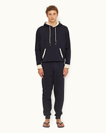 Night Iris Contrast Classic Fit Washed Organic Cotton Sweatpants | Night Iris