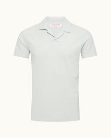 Felix Resort Collar Cotton-Modal Polo Shirt In White Jade | White Jade