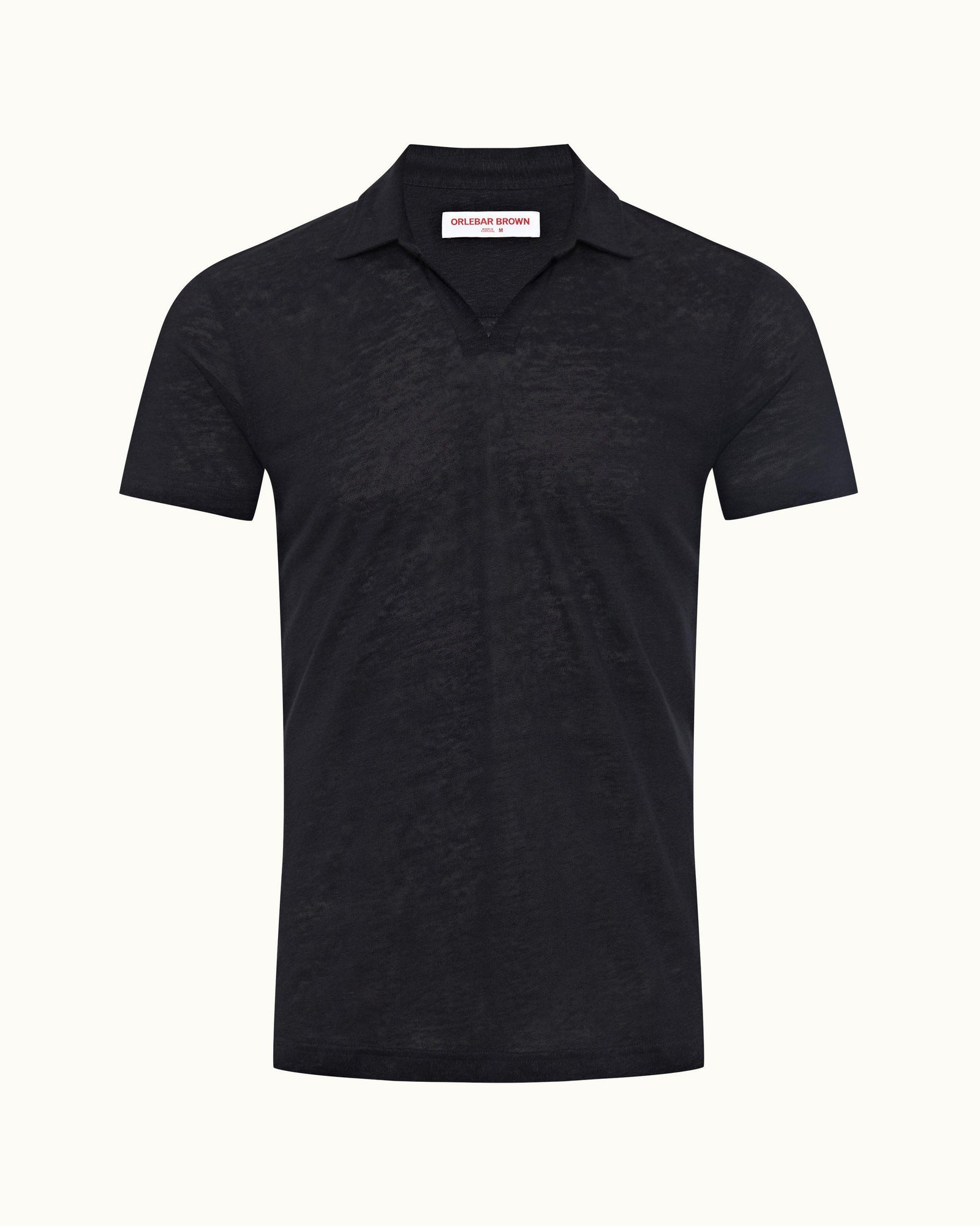 Felix Night Iris Short Resort Collar Short-Sleeve Linen Polo Shirt | Night Iris