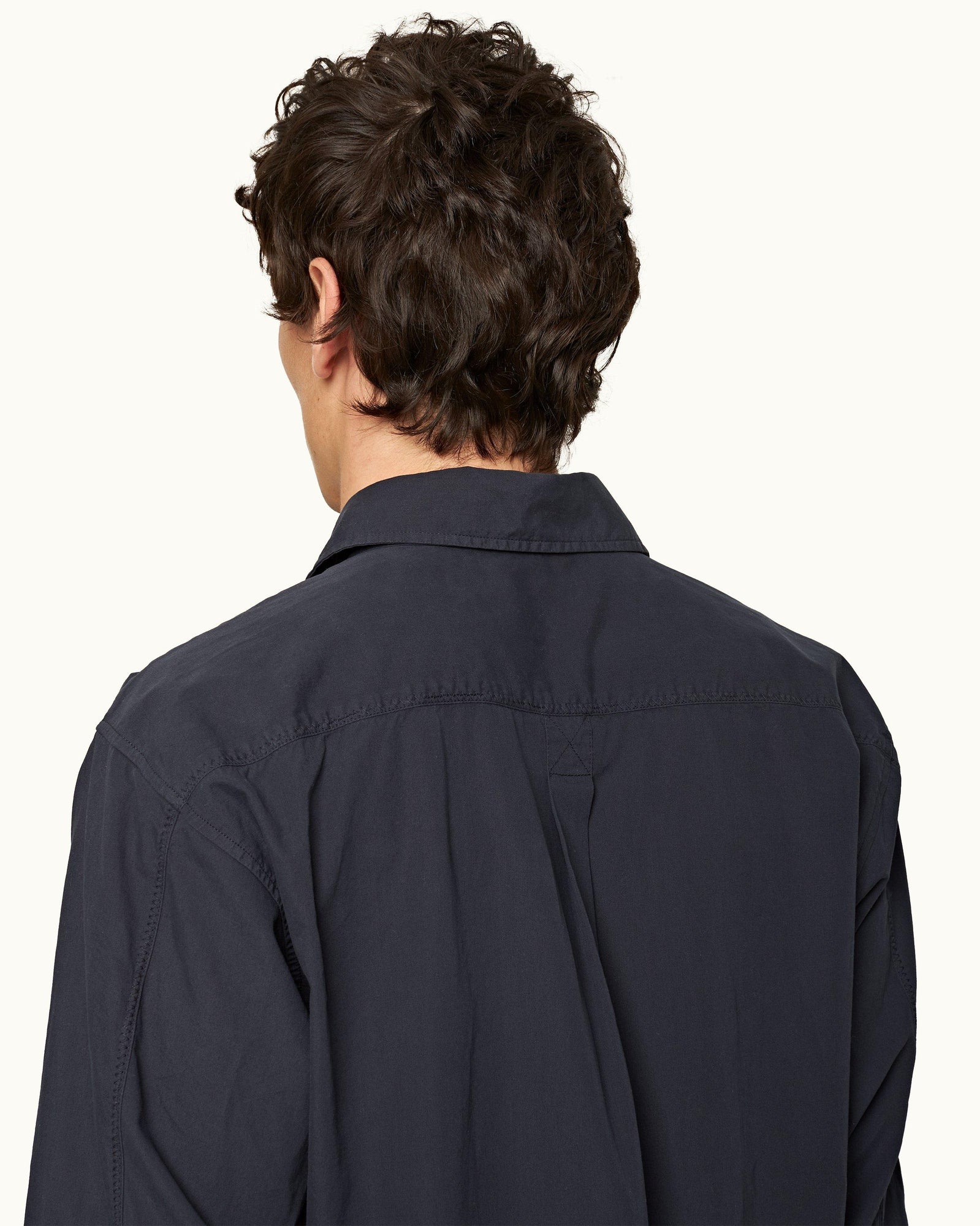 Relaxed Fit Classic Collar Organic Cotton Shirt In Night Iris Blue | Night Iris