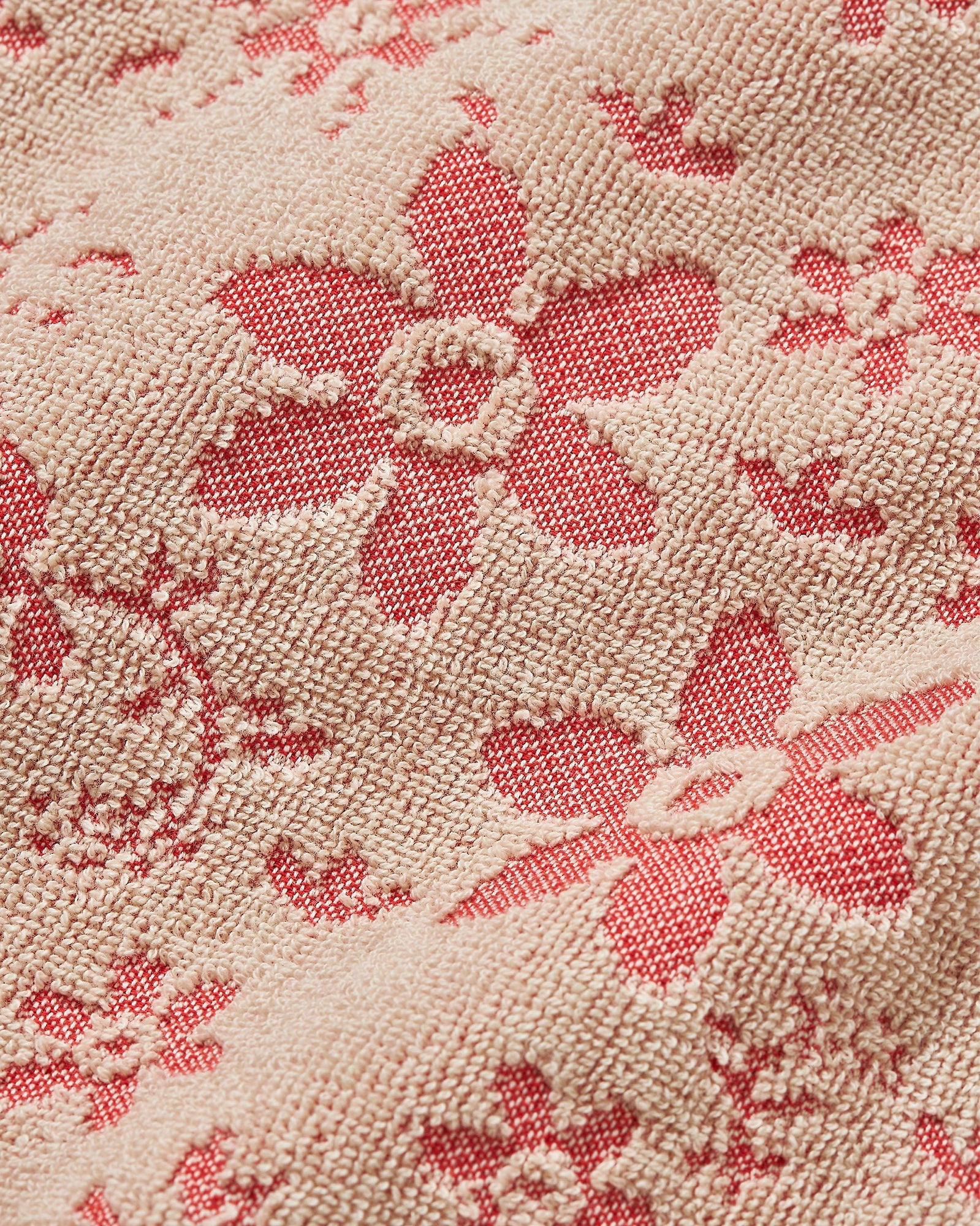 Hallburg White Sand Relaxed Fit Two-Button Floral Jacquard Towelling Blazer | White Sand