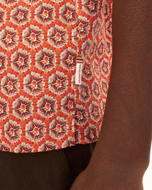 Hibbert Firestone Roseate Print Classic Fit Capri Collar Shirt | Firestone