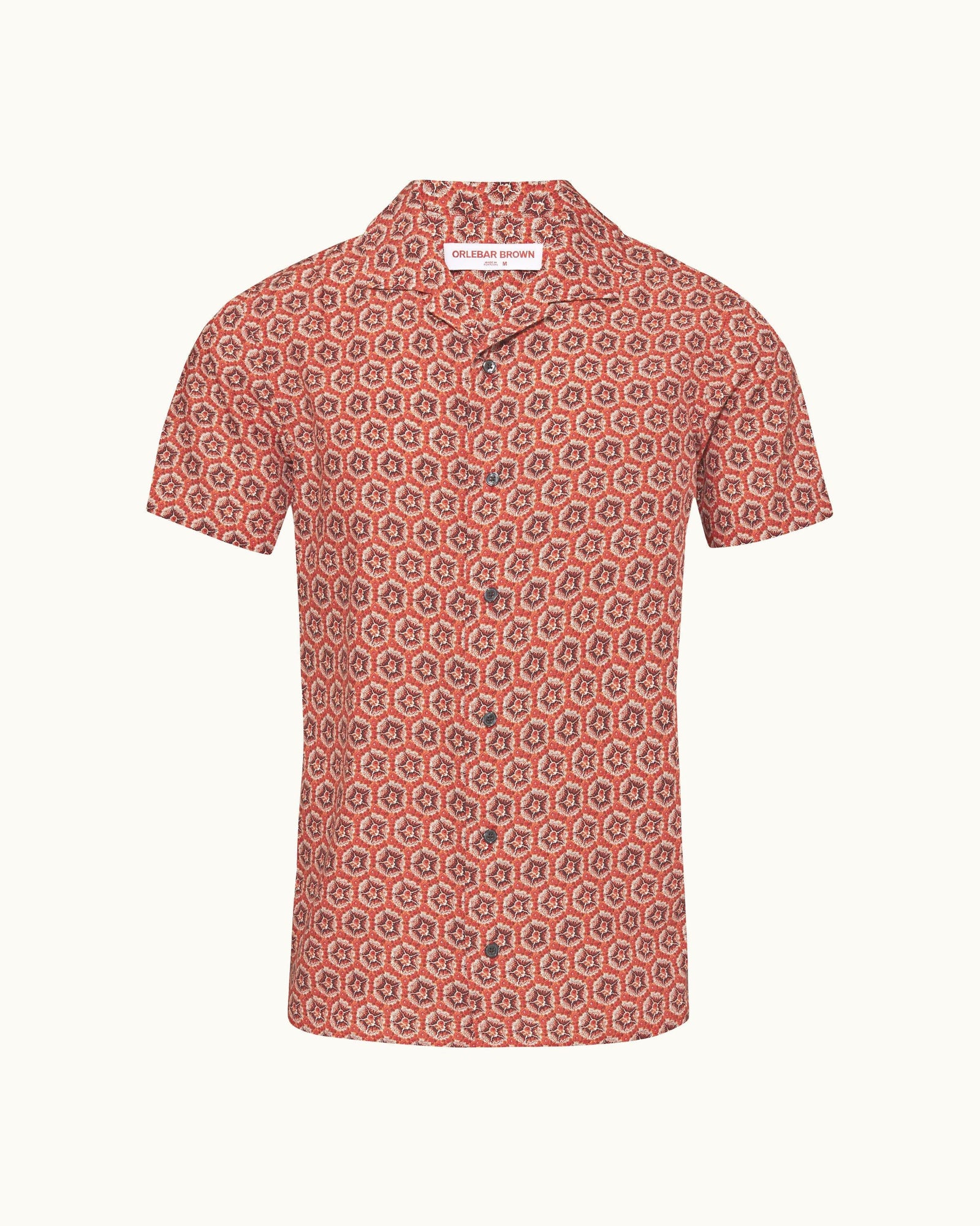 Hibbert Firestone Roseate Print Classic Fit Capri Collar Shirt | Firestone