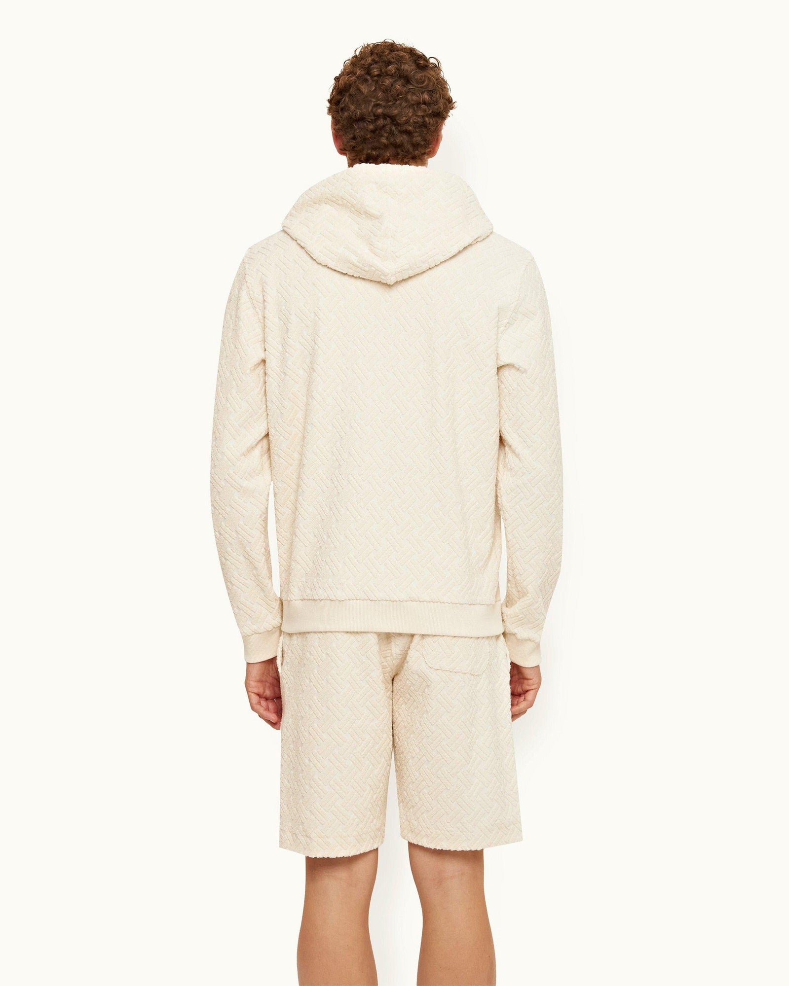 Matchstick Jacquard Rope Towelling Zip-Thru Hooded Sweatshirt | Matchstick