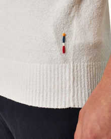 Horton White Tailored Fit Boucle Stitch Polo Shirt | White