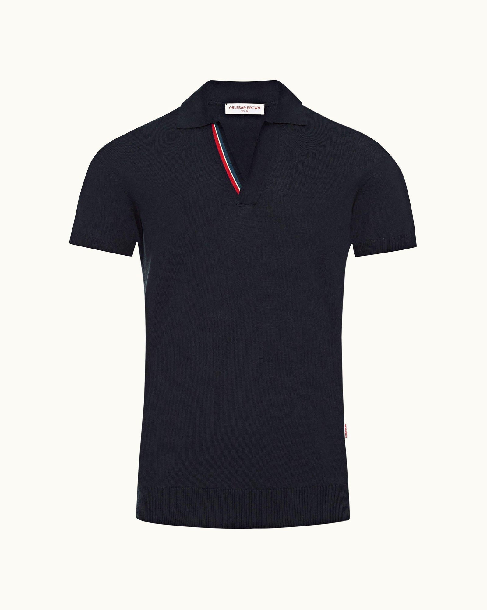 Horton Stripe Navy Tailored Fit Organic Cotton Polo Shirt | Navy