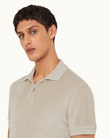 Parched Green Classic Fit Towelling Polo Shirt | Parched Green