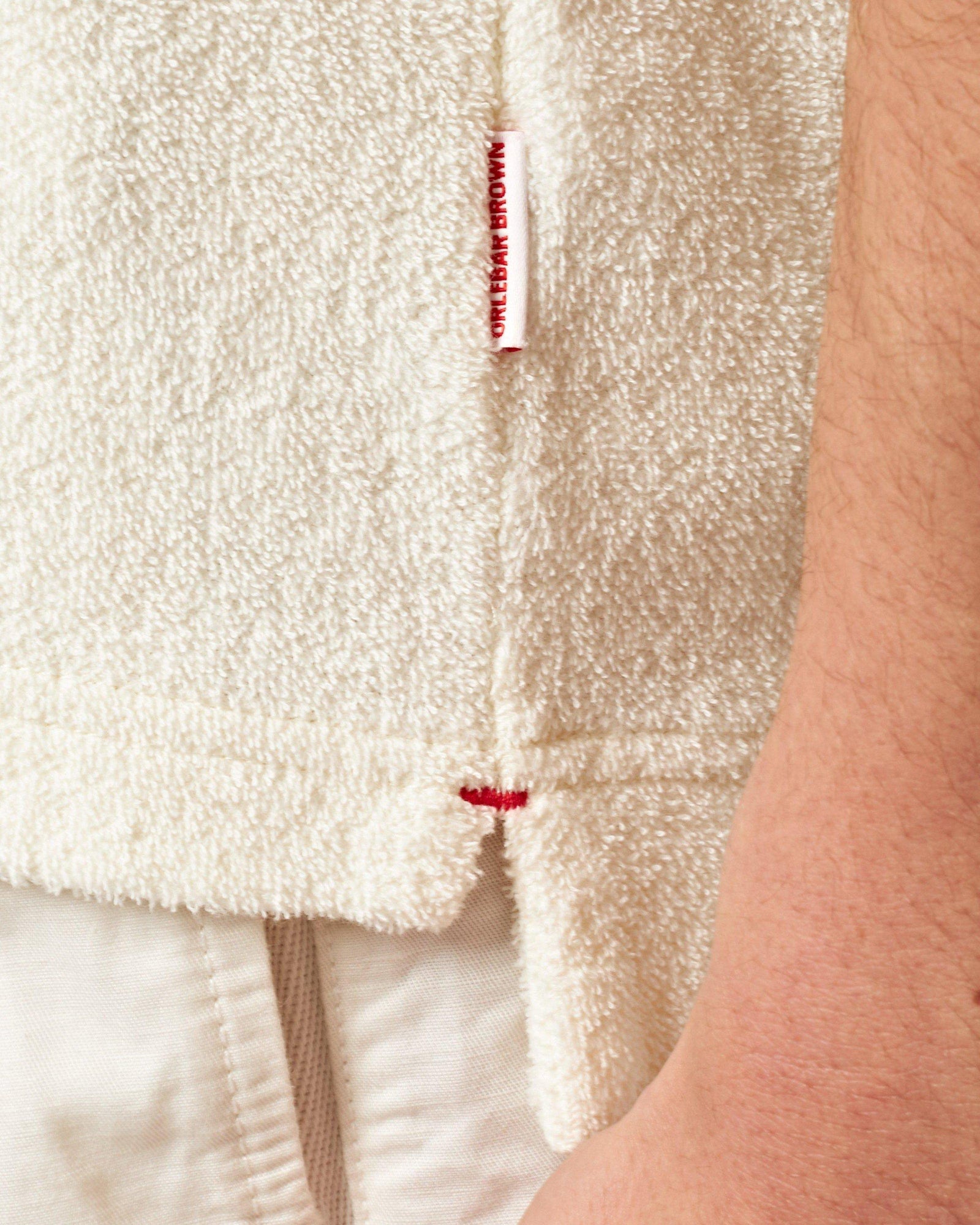 White Sand Classic Fit Half-Zip Towelling Polo Shirt | White Sand