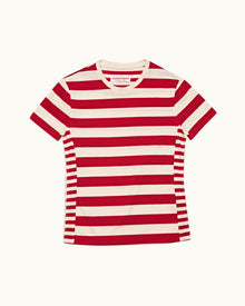 Kids | Vermillion Stripe Organic Cotton Tailored Fit T-Shirt | Vermillion