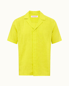 Fluro Capri Collar Laundered Linen Shirt | Fluro