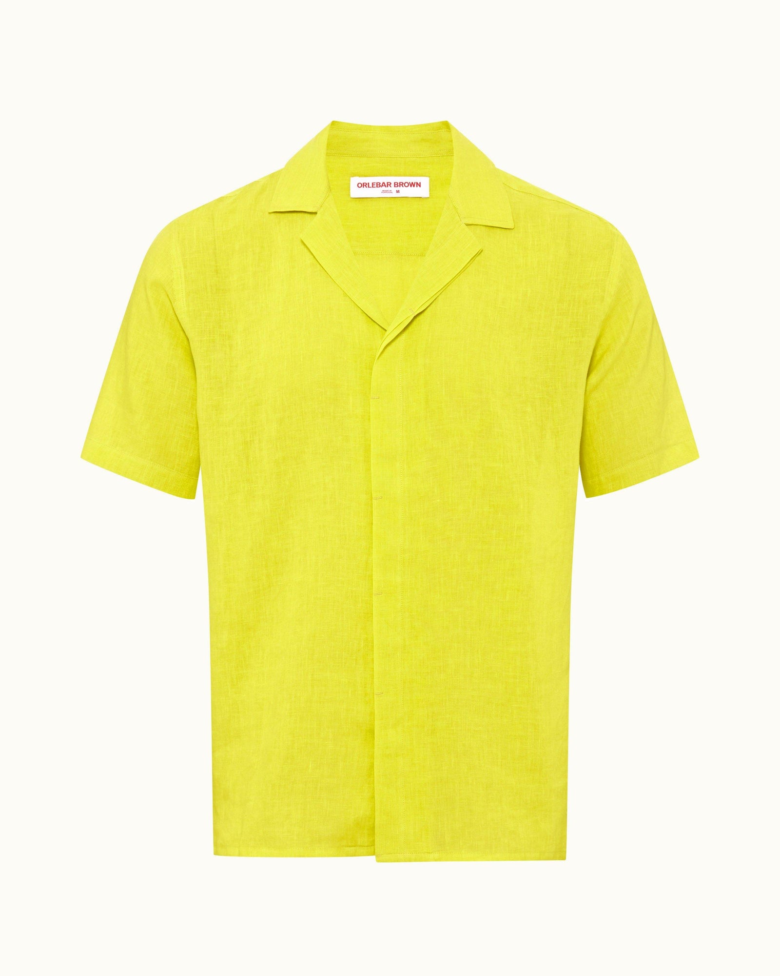 Fluro Capri Collar Laundered Linen Shirt | Fluro