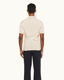 Sea Mist/Truffle Rib Tipping Collar Organic Mercerized Cotton Polo Shirt | Sea Mist/Truffle