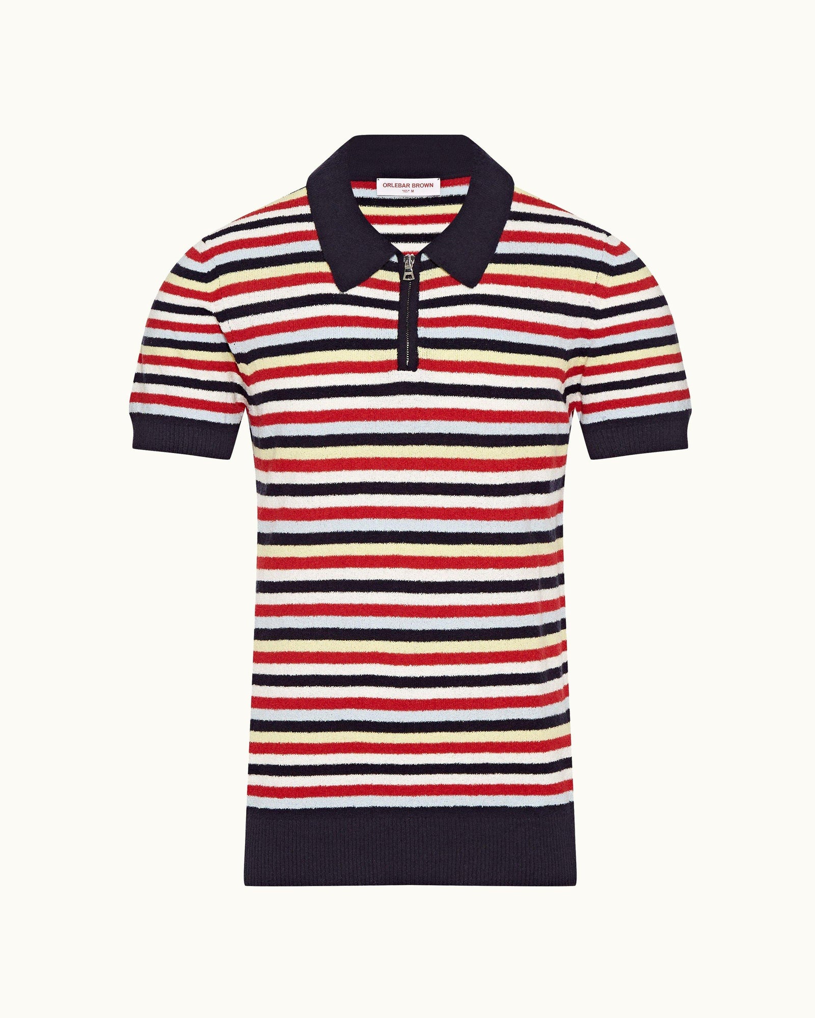 Mina Towelling Multi Towelling Stripe Tailored Fit Polo Shirt | Multi