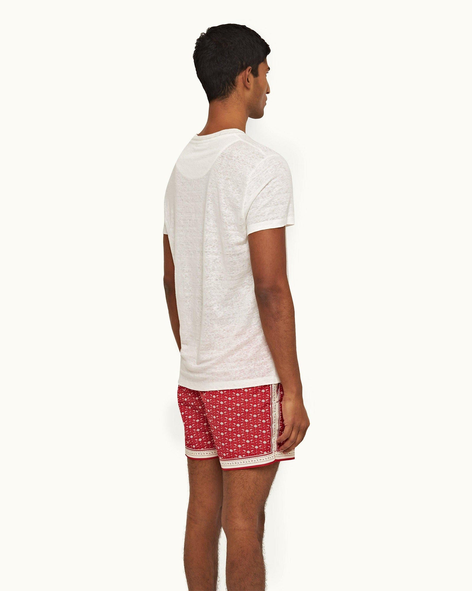 Sea Mist Classic Fit Short-Sleeve Cotton-Linen T-shirt | Sea Mist