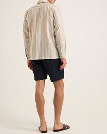 Men | Ridley Shirt | Blue/Biscuit Stripe