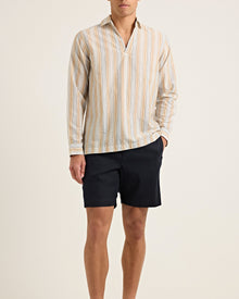 Men | Ridley Shirt | Blue/Biscuit Stripe