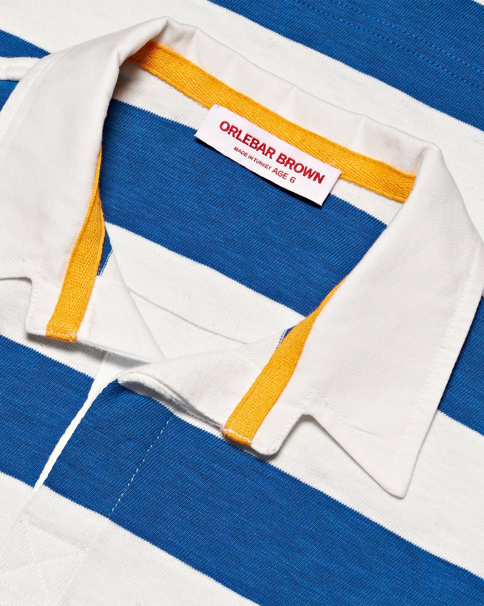 Kids | Signal Blue/Sea Mist Stripe Long-Sleeve Polo shirt | Signal Blue/Sea Mist