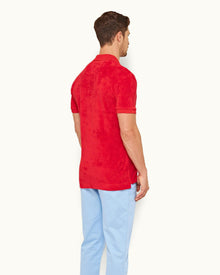 Dr No Towelling Polo Red 007 Ryder Dr. No Towelling Polo Shirt | Red