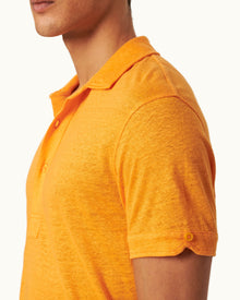 Men | Sebastian Linen Polo | Calypso Orange