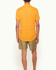 Men | Sebastian Linen Polo | Calypso Orange