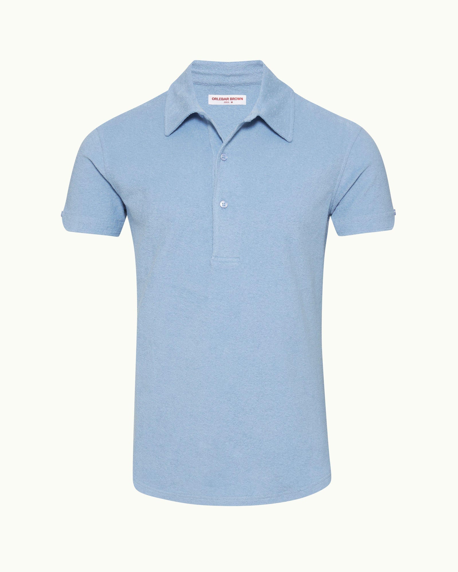 Sebastian  Towelling Tailored Fit Organic Cotton Towelling Polo Shirt In Cashew Colour | Blue Ash