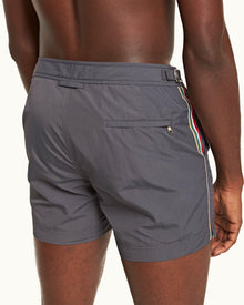 Setter Shorter-Length Concealed OB Tape Swim Shorts In Piranha Grey | Piranha Grey