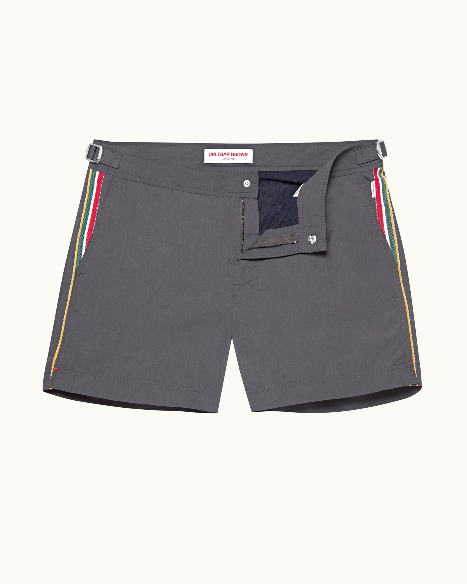 Setter Shorter-Length Concealed OB Tape Swim Shorts In Piranha Grey | Piranha Grey