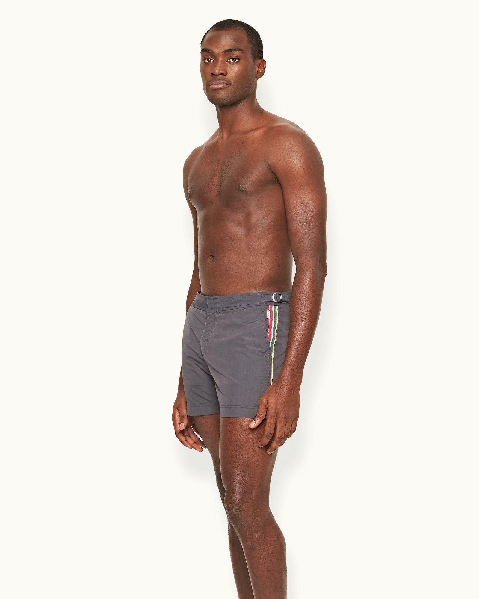 Setter Shorter-Length Concealed OB Tape Swim Shorts In Piranha Grey | Piranha Grey