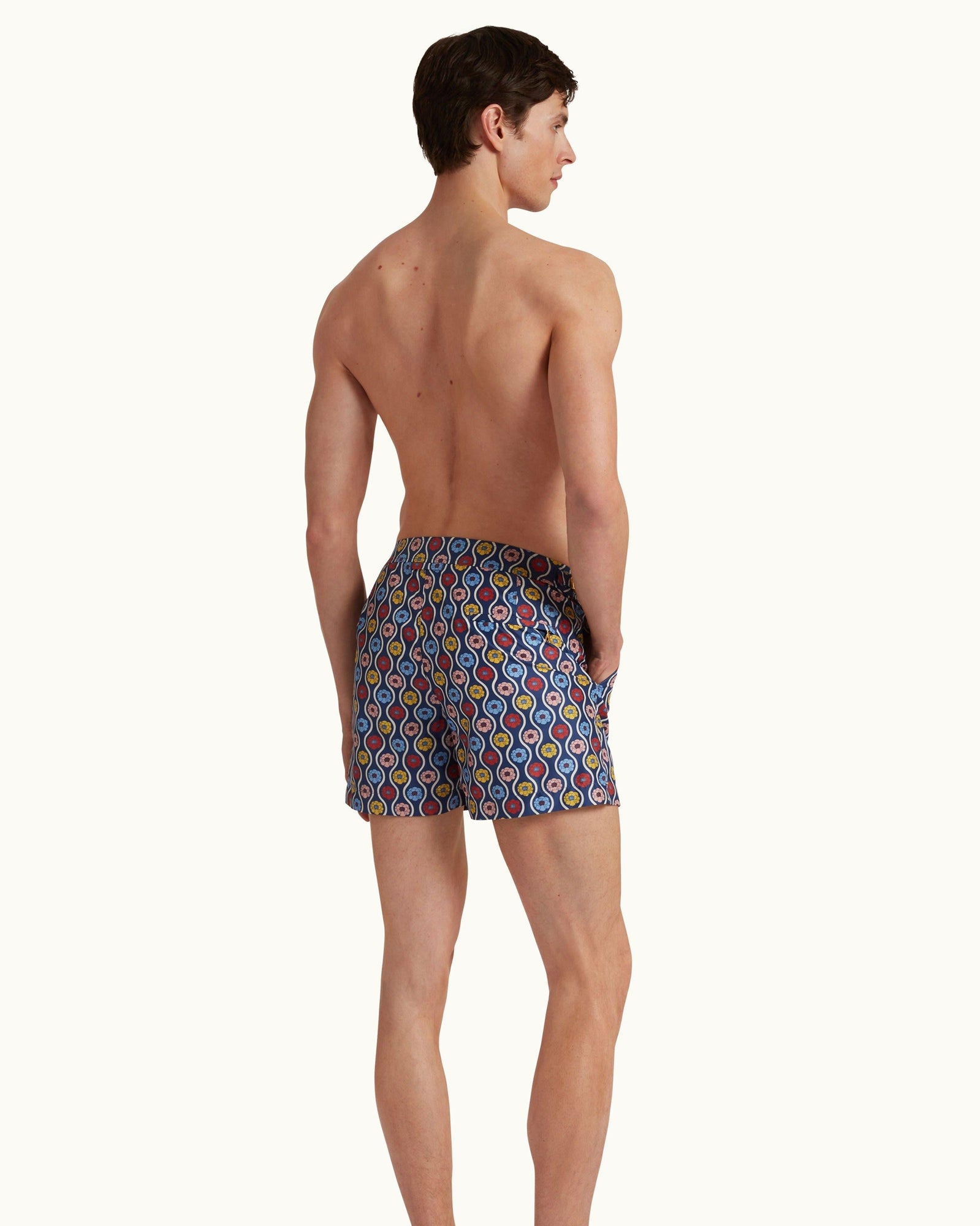 Setter Whitsun Print Shorter-Length Swim Shorts Woven In France in Midnight Navy | Midnight Navy