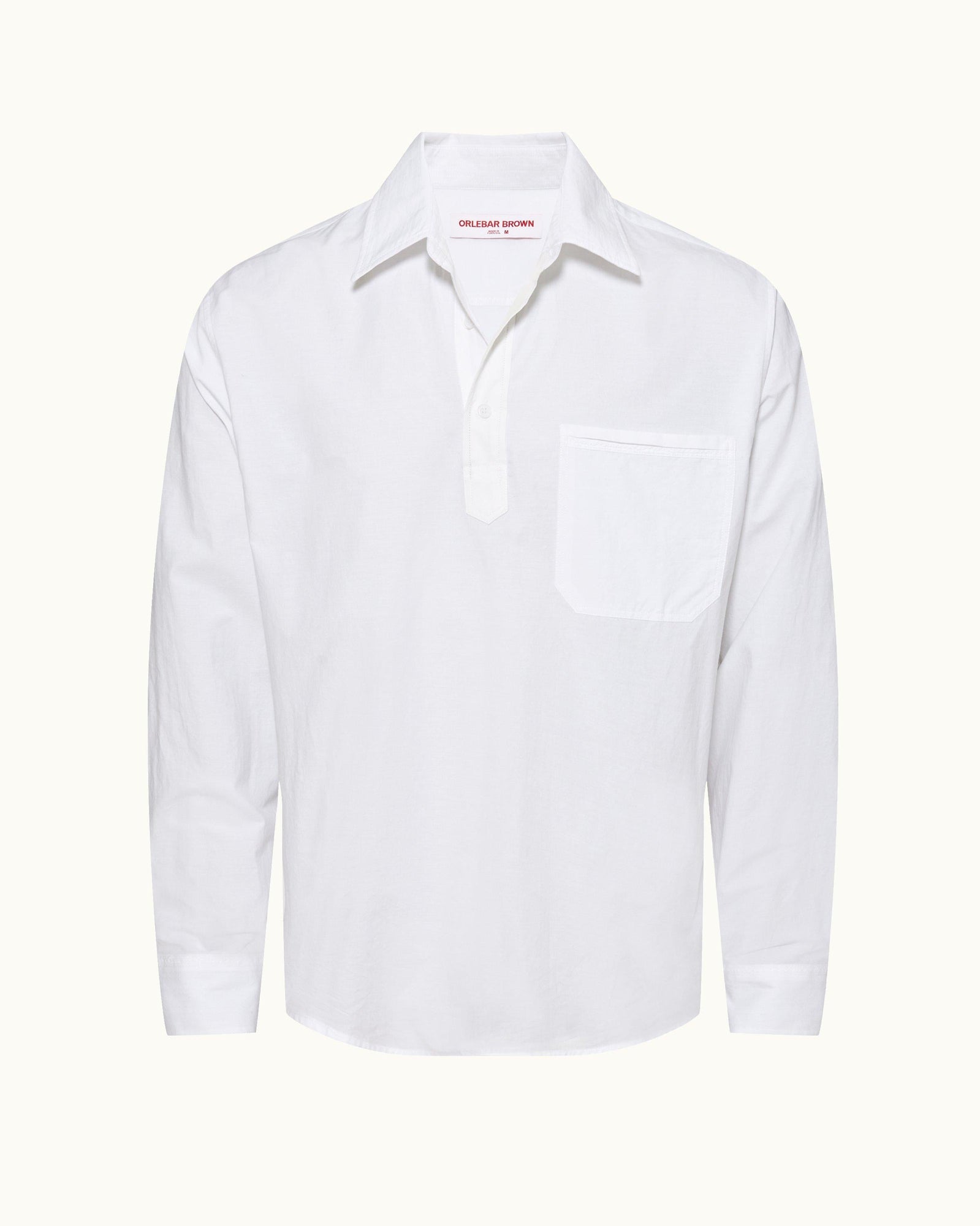 White Relaxed Fit Overhead Refined Cotton Shirt | White