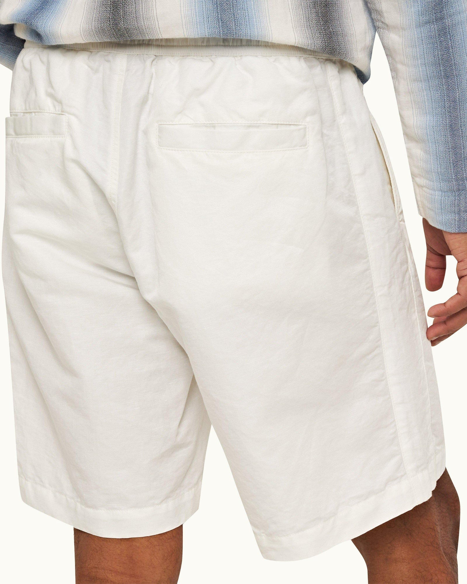 Sea Mist Relaxed Fit Mix Fabric Shorts | Sea Mist