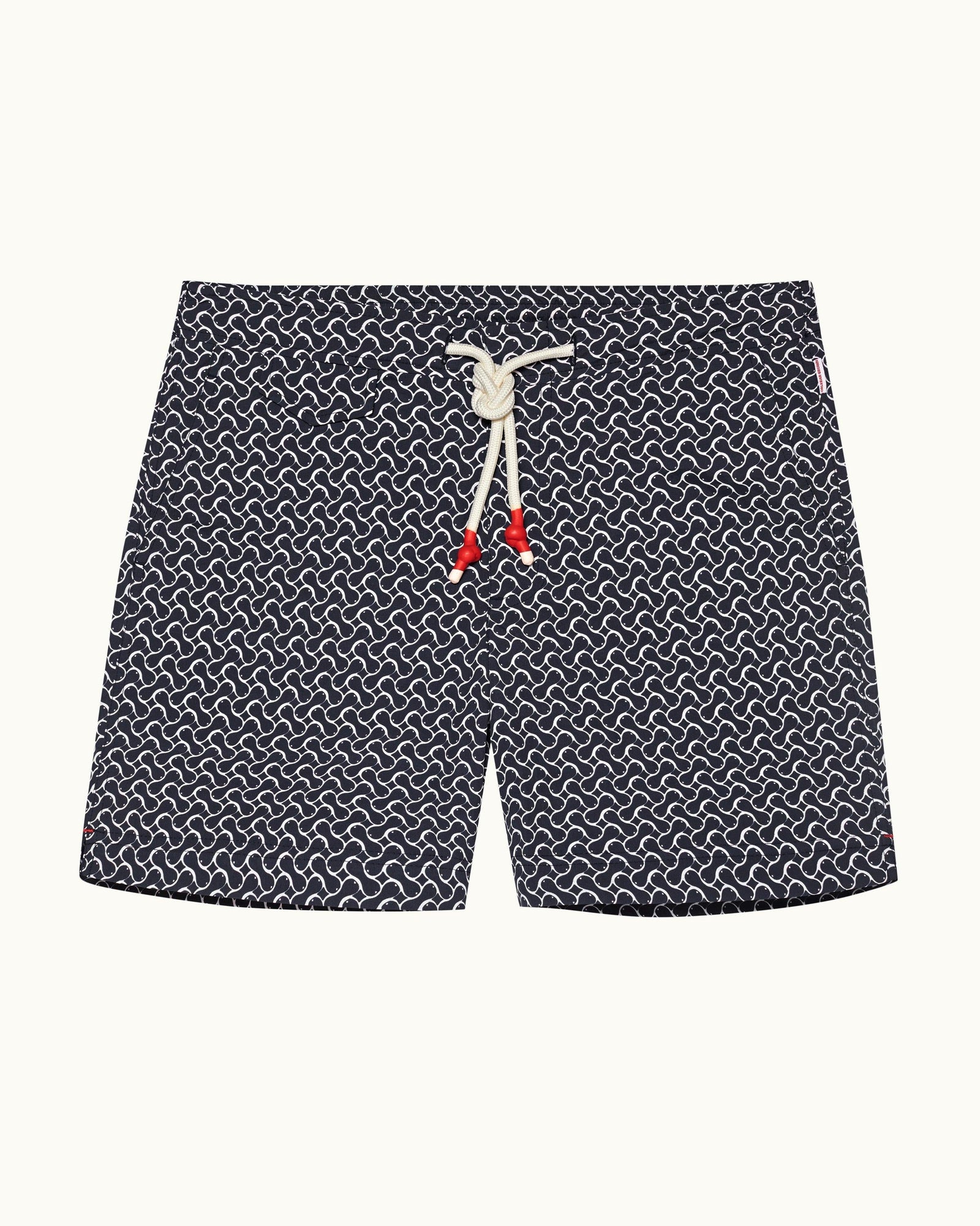 Standard Midnight Navy Geometric Mid-Length Drawcord Swim Shorts | Midnight Navy