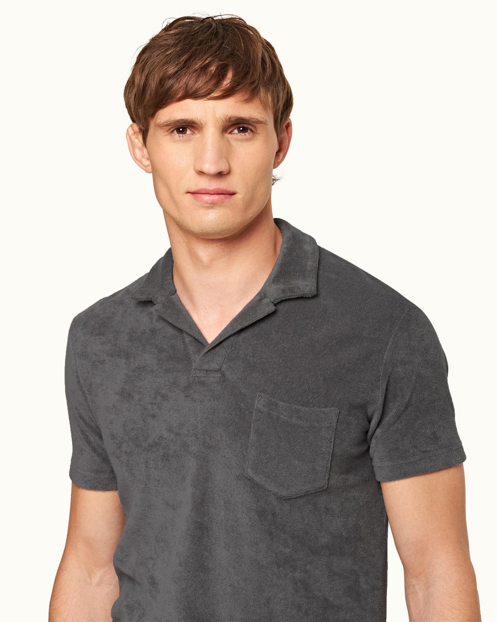 Terry Towelling Granite Towelling Resort Polo Shirt | Granite