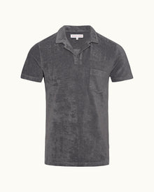 Men | Terry Towelling Polo | Granite