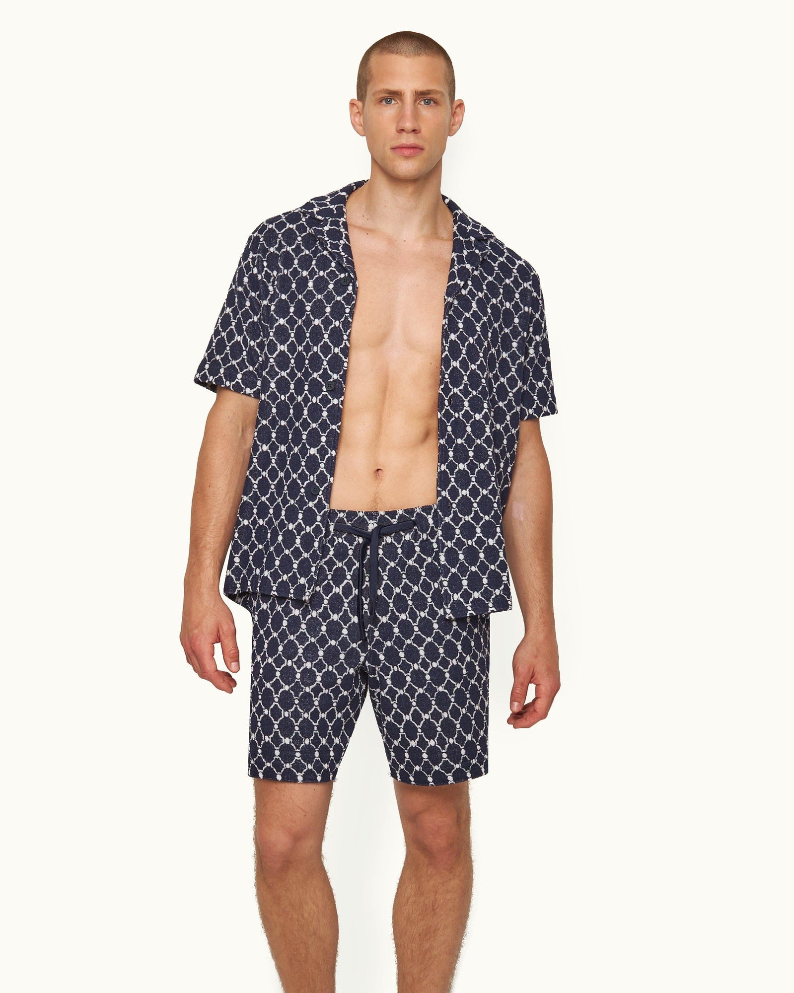 Men | Trevone Towelling Jogger Short | Midnight Navy