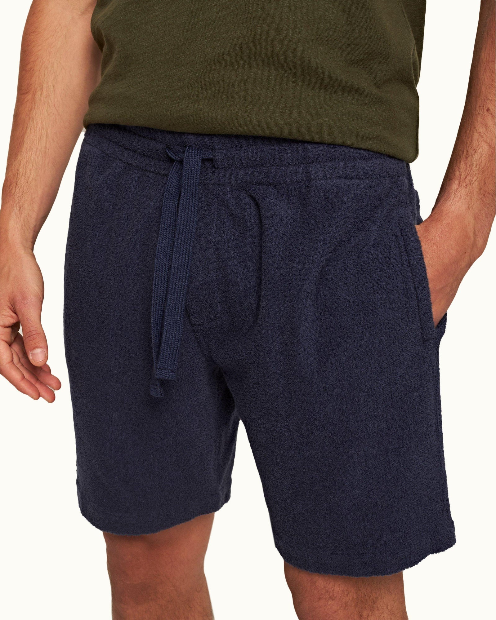 Lagoon Blue Classic Fit Towelling Drawcord Sweat Shorts | Lagoon Blue