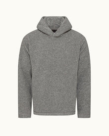 Vetle Grey Melange Relaxed Fit Hooded Fleece Sweatshirt | Grey Melange