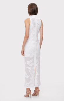 Sheer Jacquard Gown | Alabaster