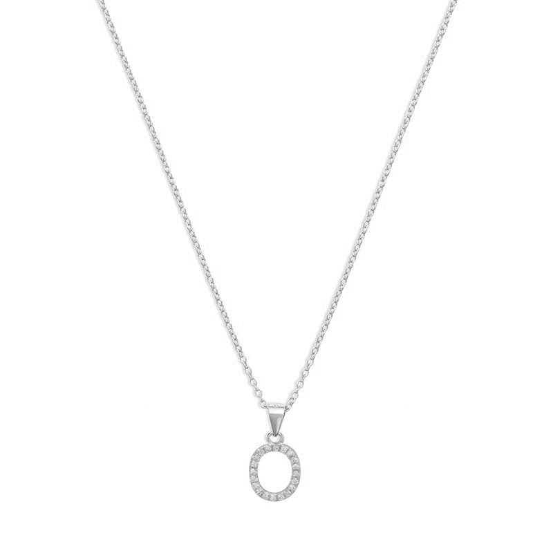 The Pave Single Block Initial Necklace | 18KT Gold Vermeil & Sterling Silver