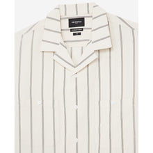 Off-White Cotton Shirt With Stripes | Men | Beige Grey